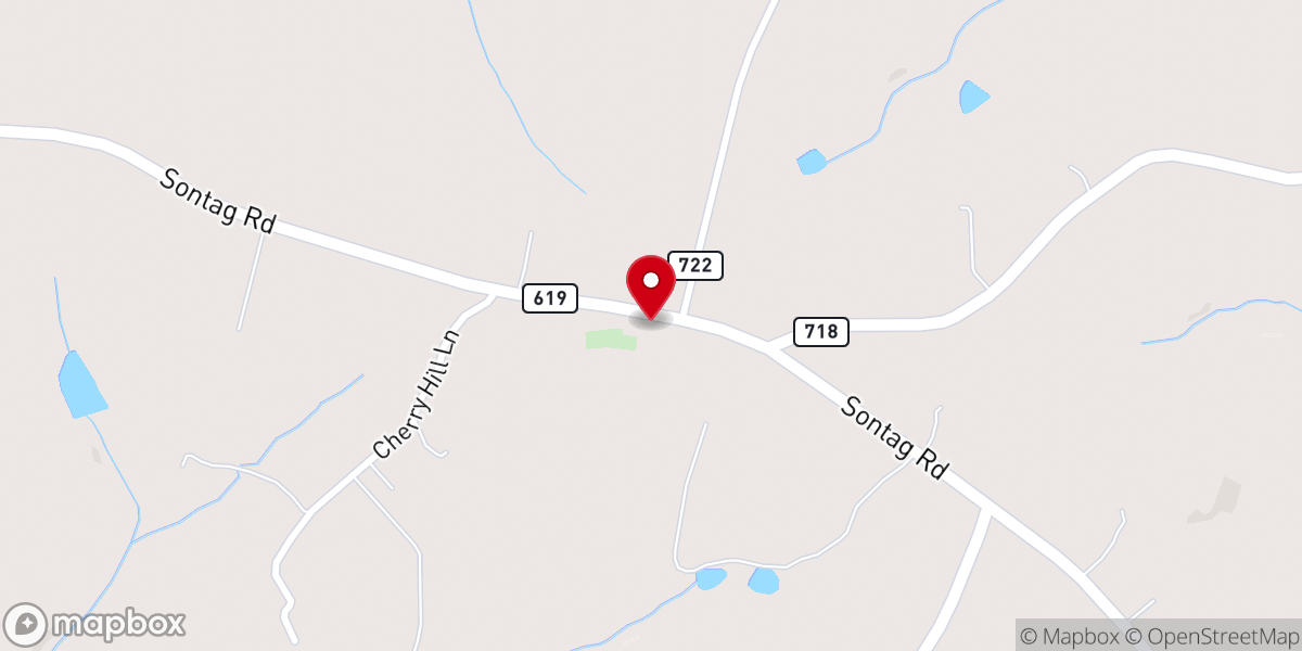 Map showing location of Beulah Baptist Church