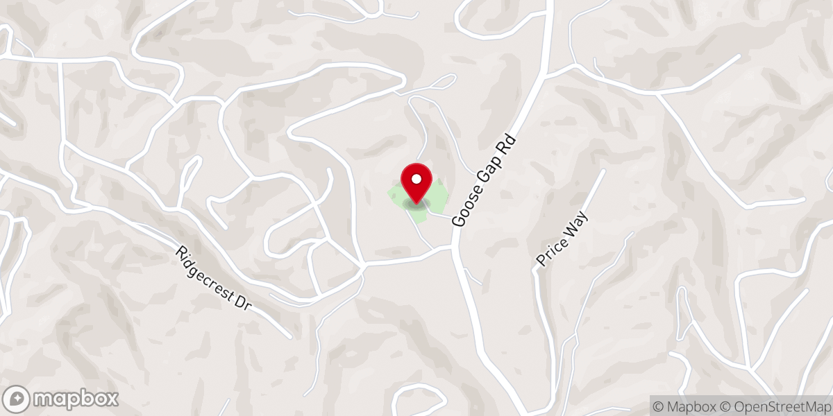 Map showing location of Mountain View Baptist Church