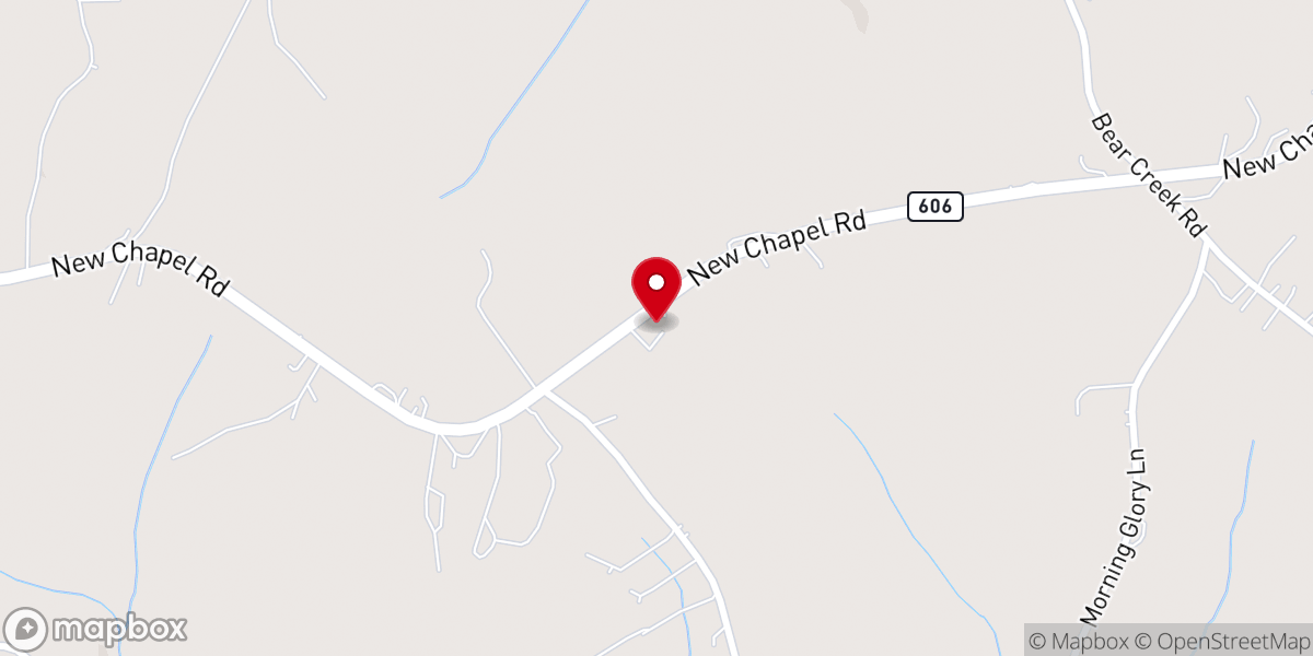 Map showing location of New Free Springs Baptist Church