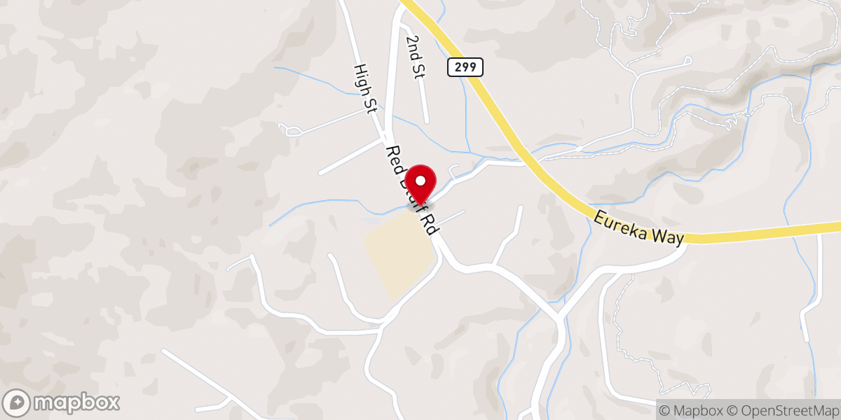 Map showing location of Shasta Community Church