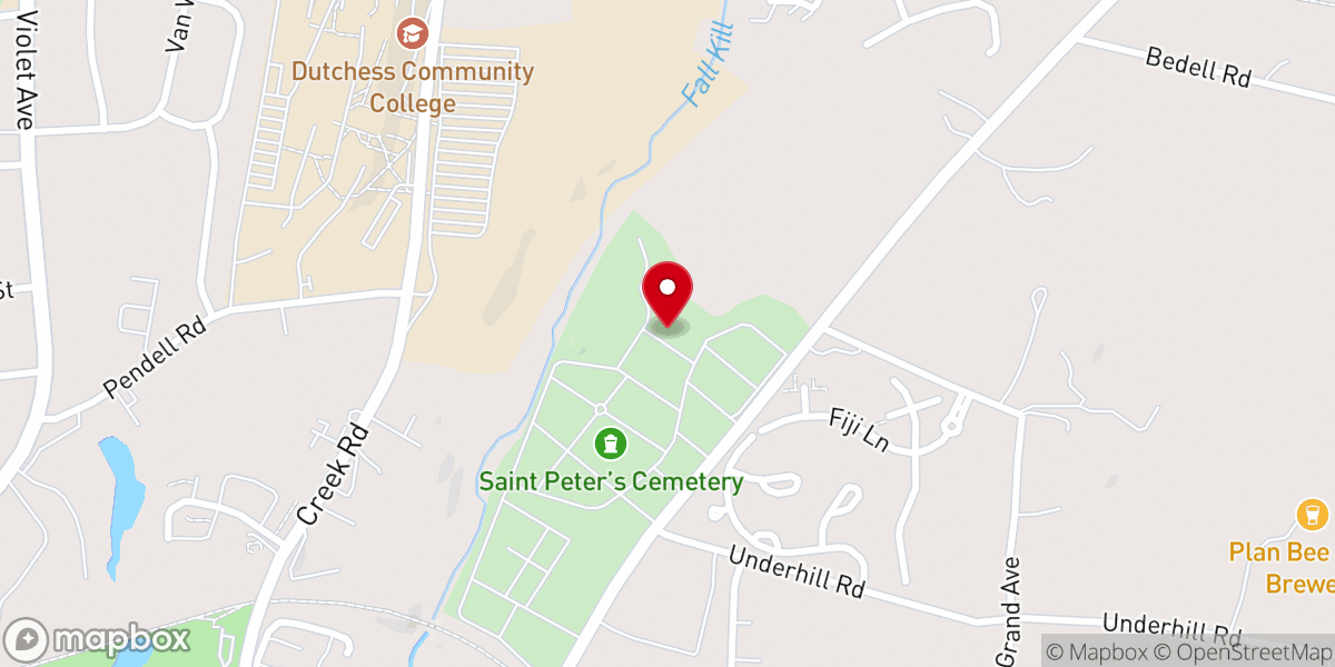 Map showing location of Saint Peter's Church