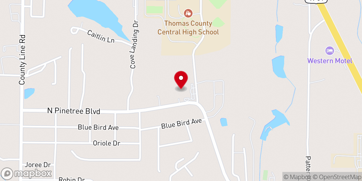 Map showing location of Victory Baptist Church