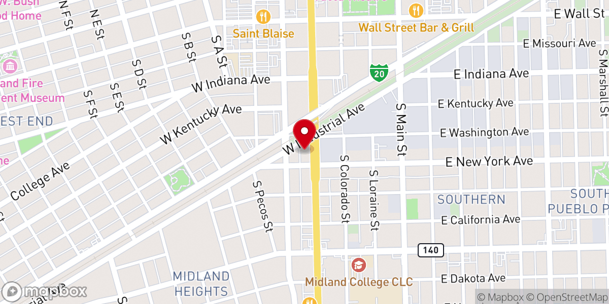 Map showing location of Real Church Midland
