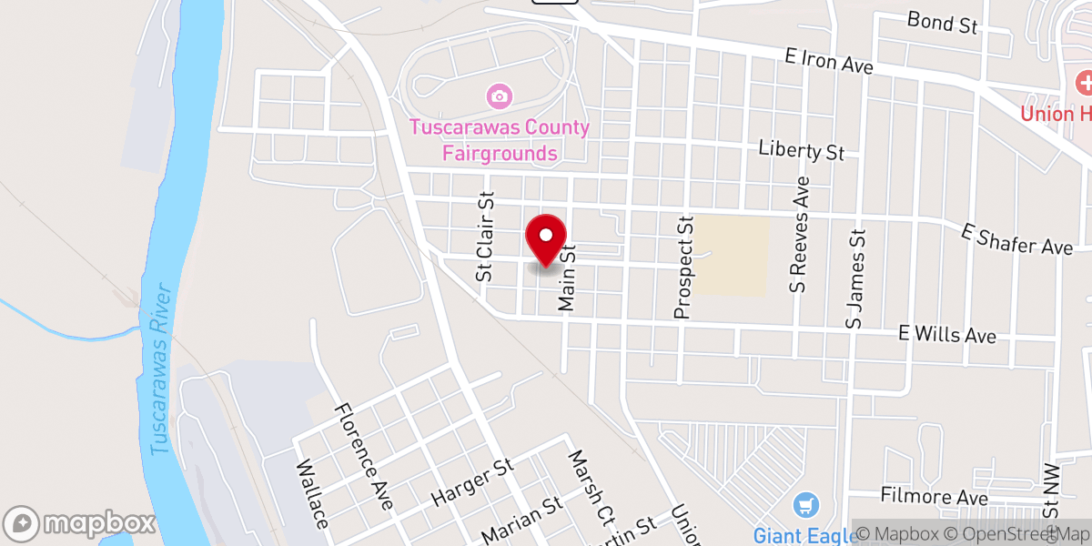 Map showing location of South Moravian Church