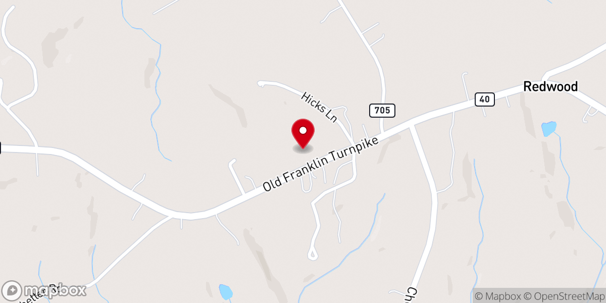 Map showing location of Redwood United Methodist Church