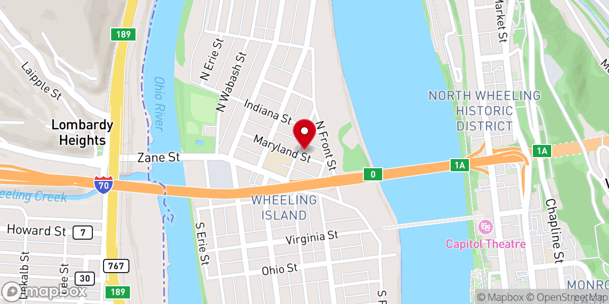 Map showing location of Way Memorial Church