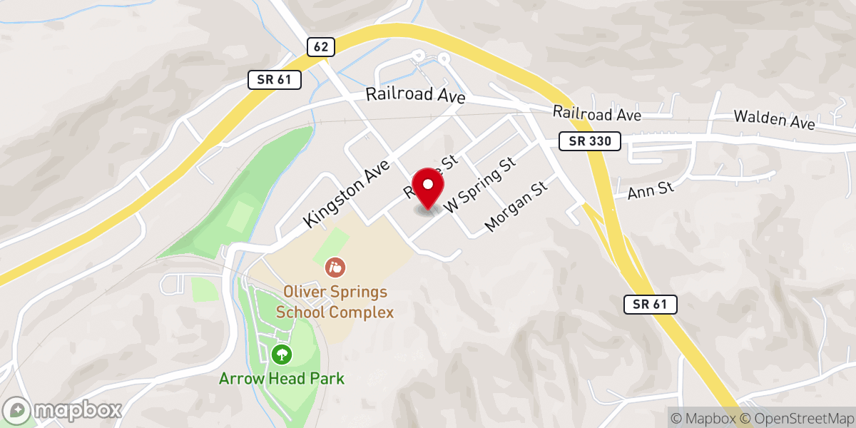 Map showing location of Cumberland Presbyterian Church