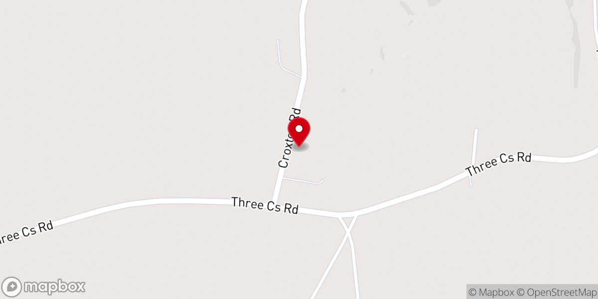 Map showing location of Crossroads Baptist Church