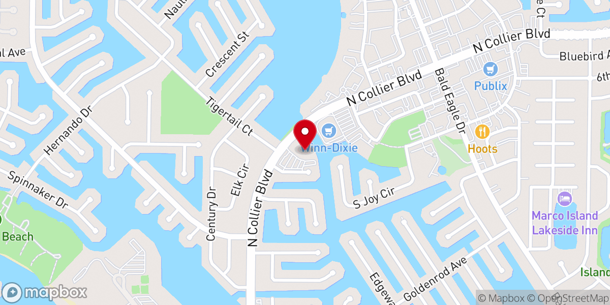 Map showing location of Marco Lutheran Church