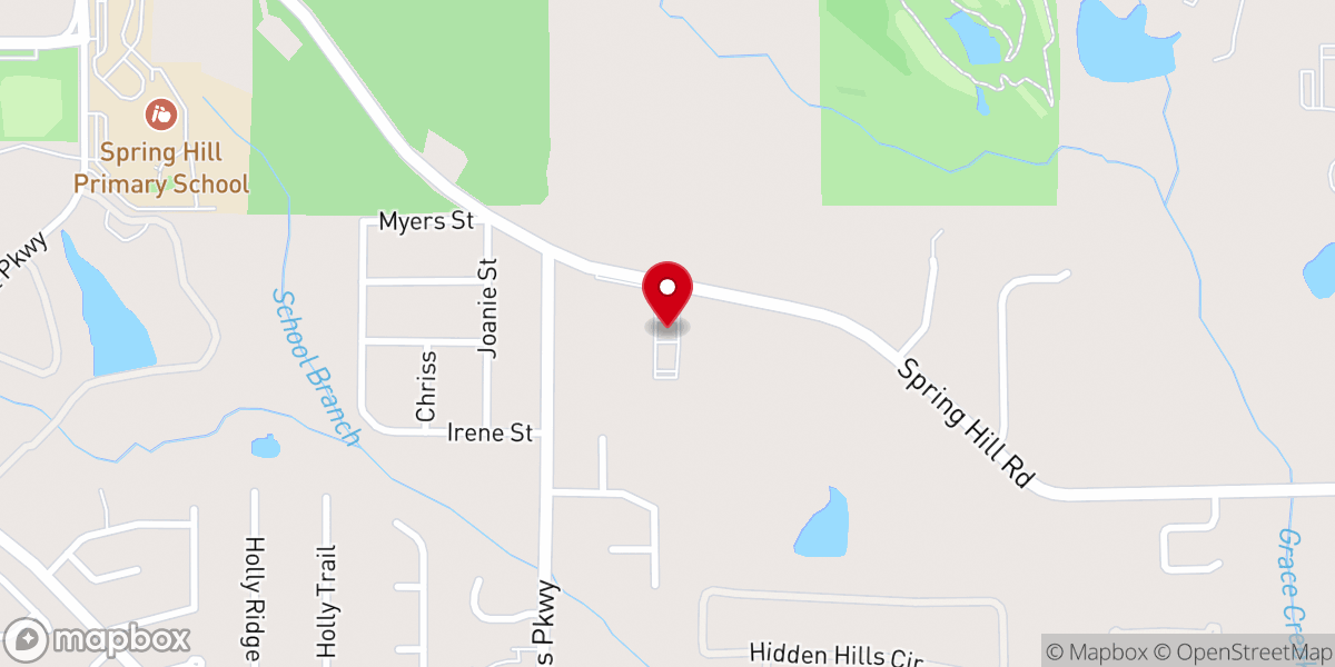 Map showing location of Fellowship Baptist Church