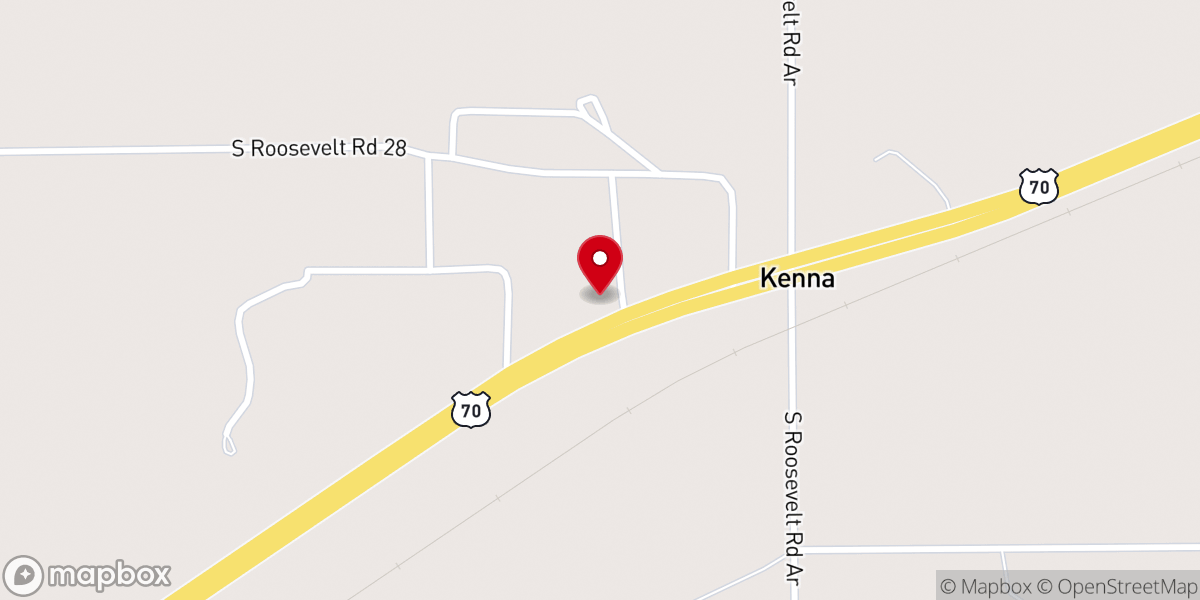 Map showing location of Kenna Community Church