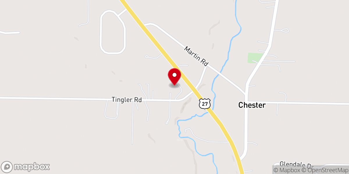Map showing location of Bible Baptist Church