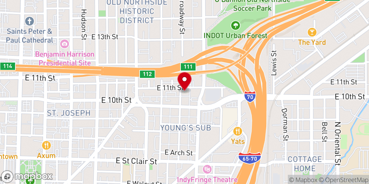Map showing location of Allen Chapel AME Church Indianapolis