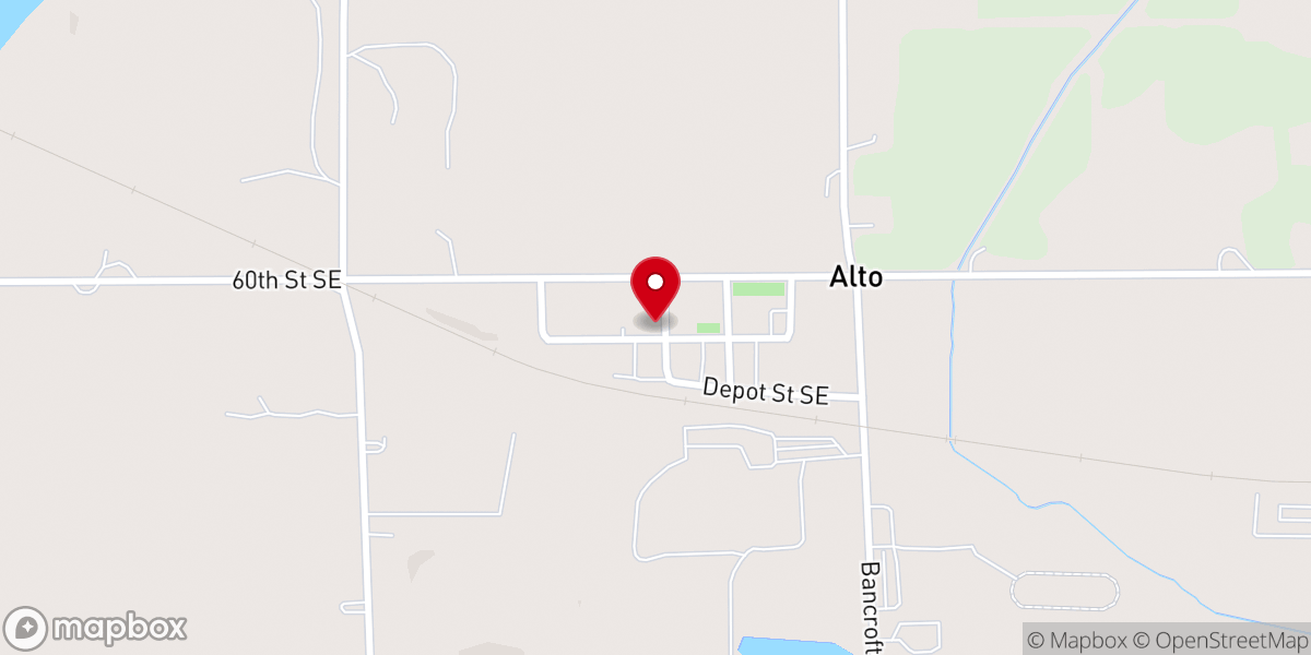 Map showing location of Alto Faith Bible Church
