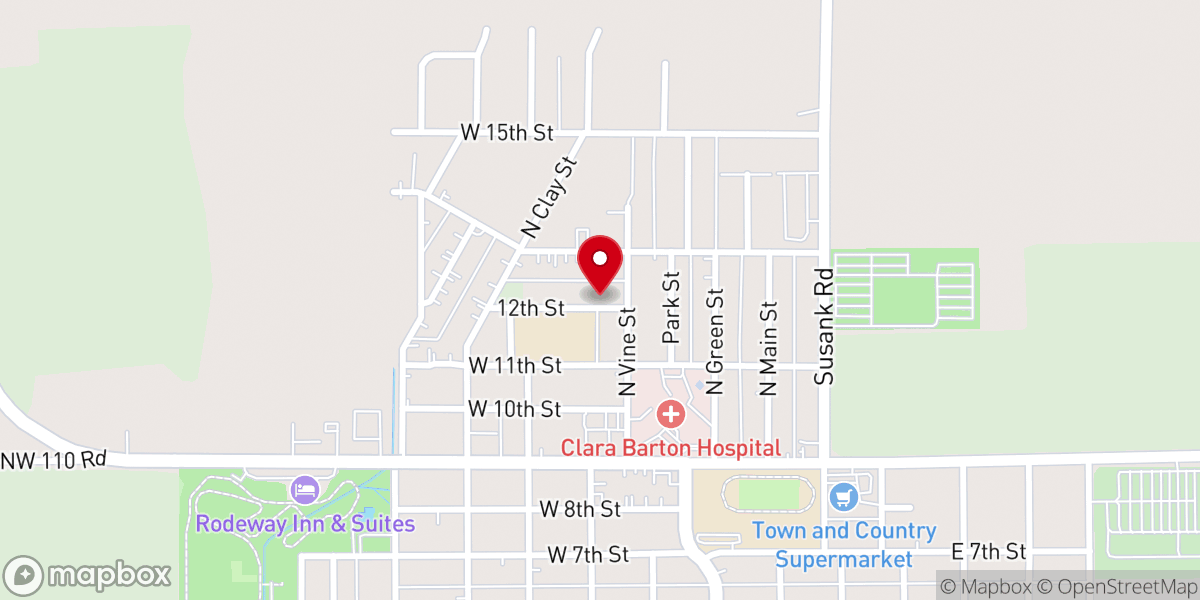 Map showing location of New Life Baptist Church