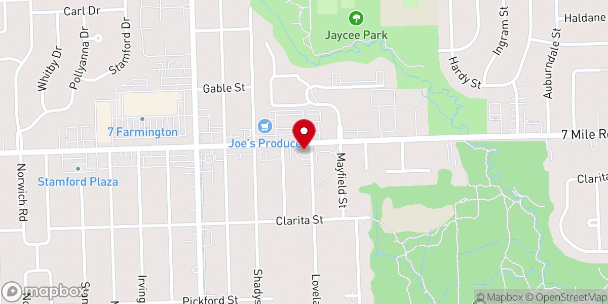 Map showing location of Open Arms Church