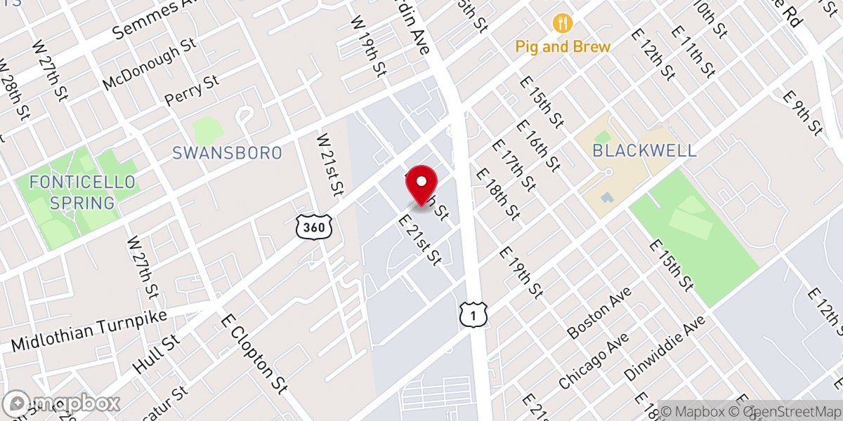 Map showing location of Zion Baptist Church