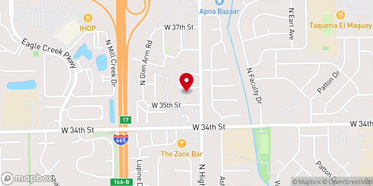 Map showing location of Charity Baptist Church