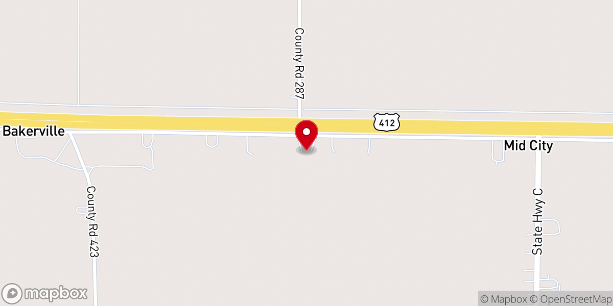 Map showing location of Bakerville Church of Christ