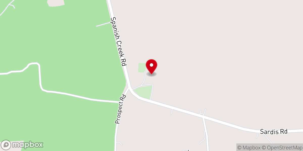 Map showing location of Sardis Primitive Baptist Church