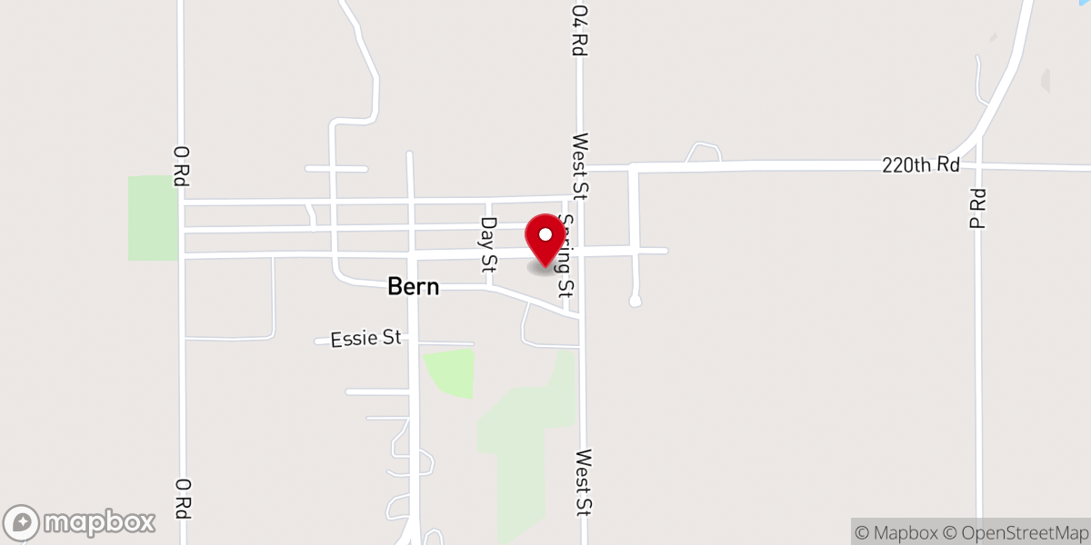 Map showing location of Bern United Methodist Church