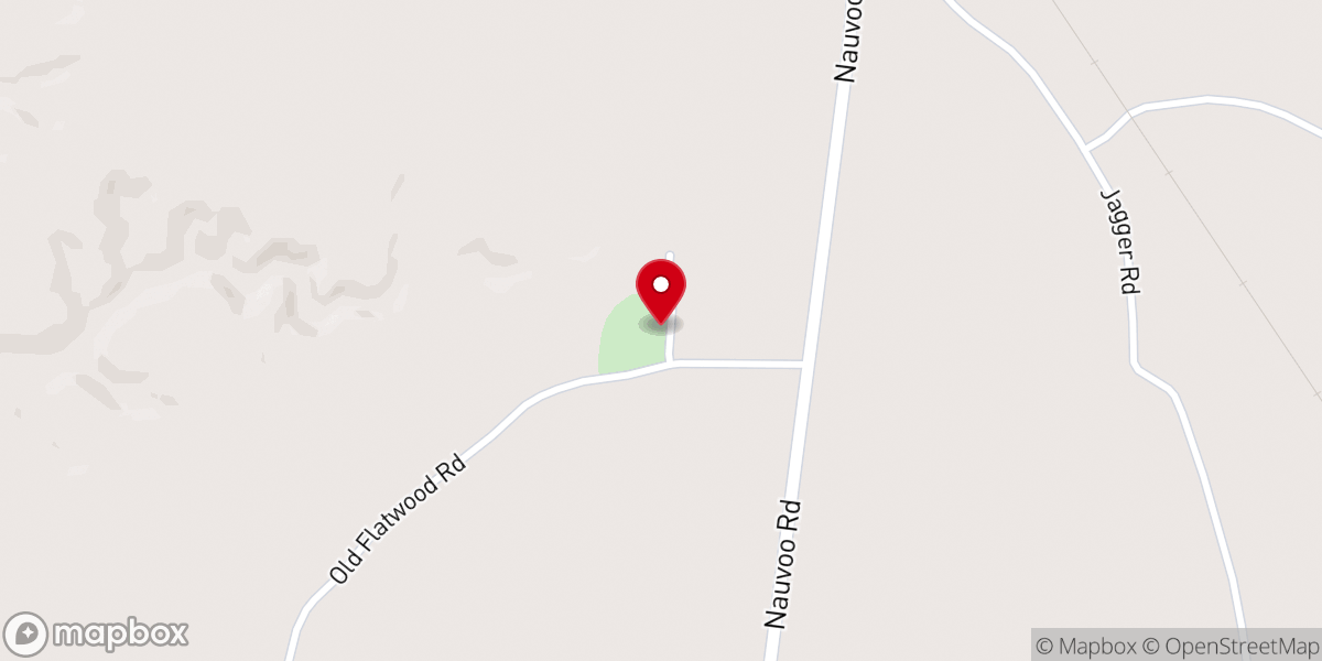 Map showing location of Old Flatwood Church
