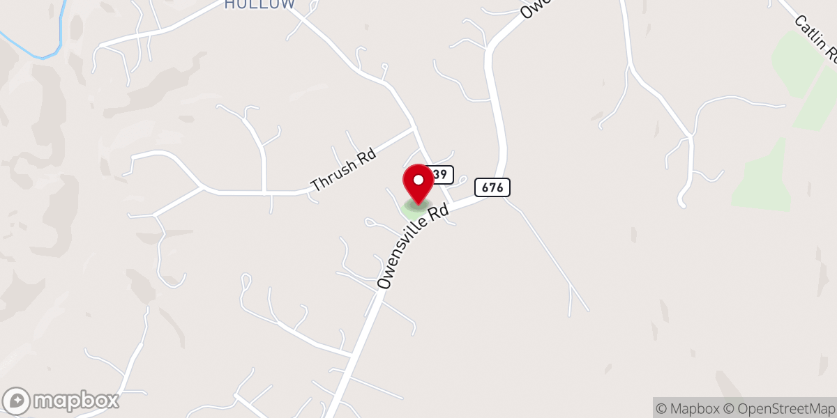 Map showing location of Oak Union Baptist Church