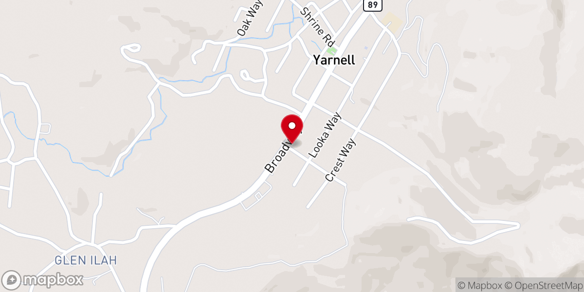 Map showing location of Yarnell Food Bank