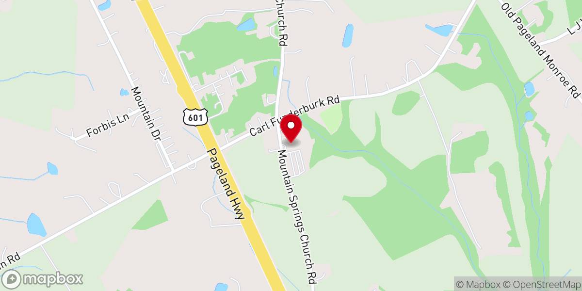 Map showing location of Mountain Springs Baptist Church