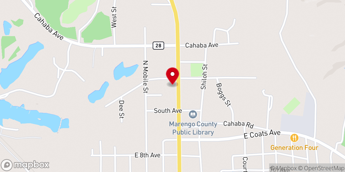 Map showing location of Linden Church of Christ