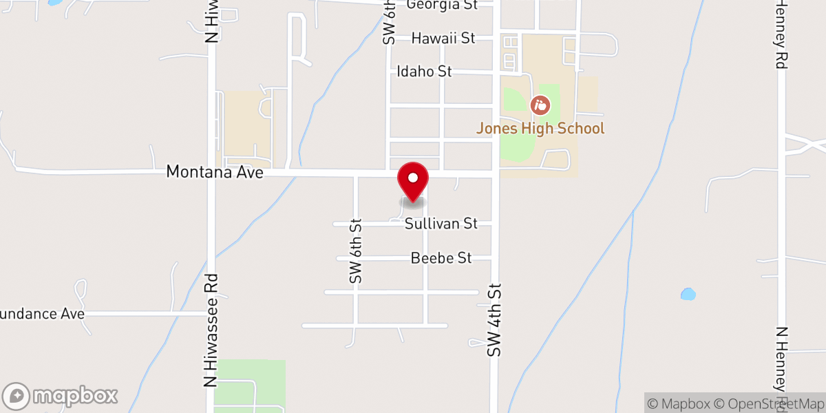 Map showing location of JONES ASSEMBLY OF GOD CHURCH