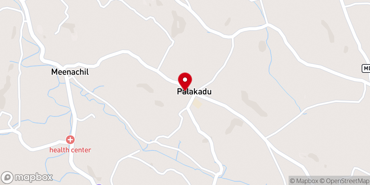 Map showing location of Cherupushpam Church