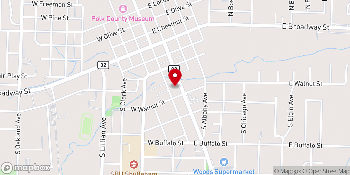 Map showing location of Polk County Christian Social Ministries