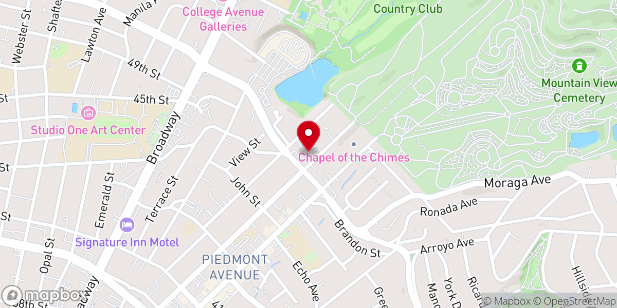 Map showing location of Chapel of Memories Columbarium