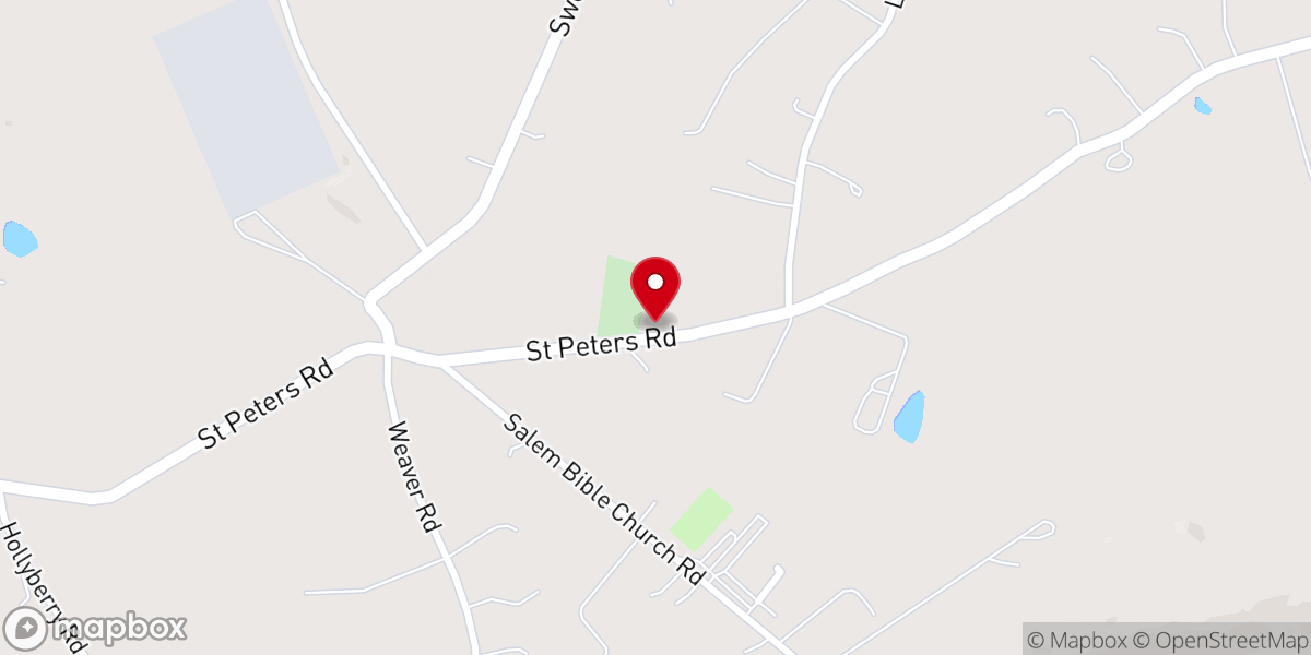 Map showing location of St. Peter's Union Church