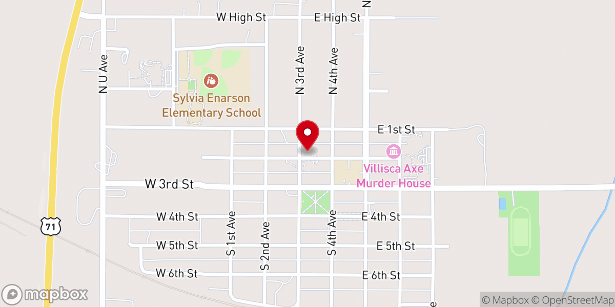 Map showing location of Presbyterian Church