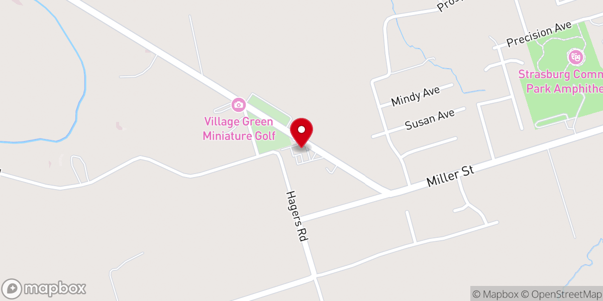 Map showing location of Strasburg Mennonite Church
