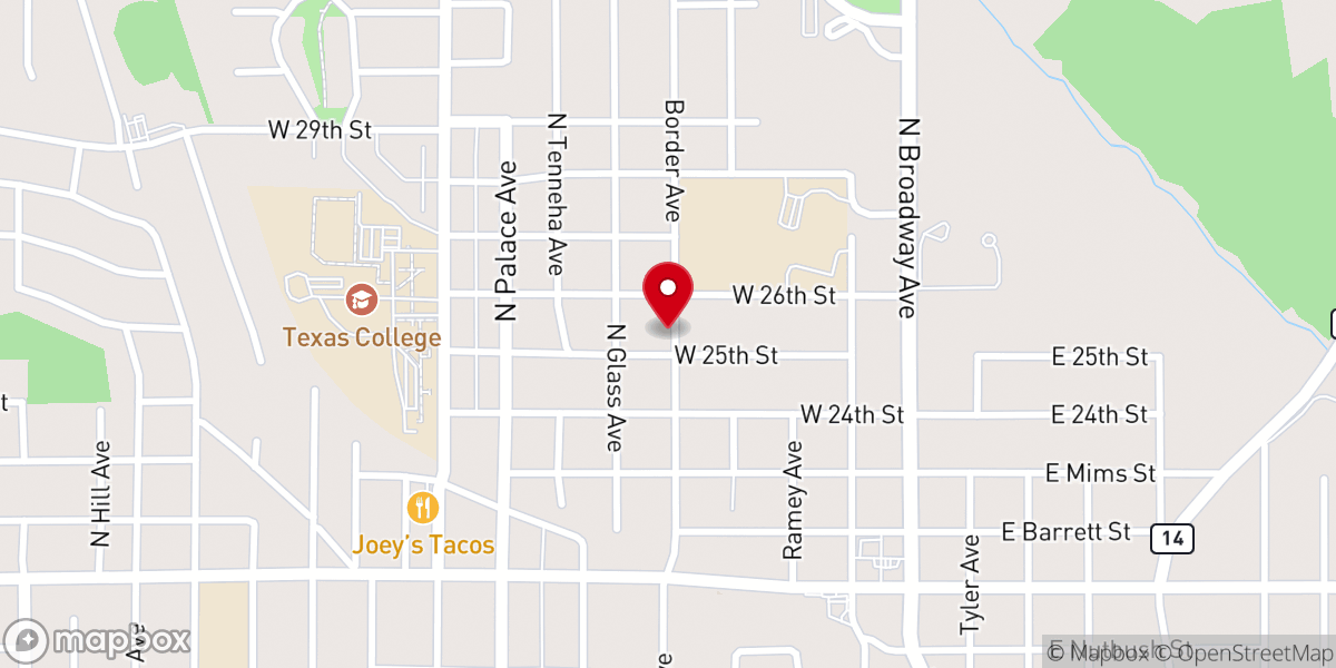 Map showing location of Rhema Bible Fellowship Church