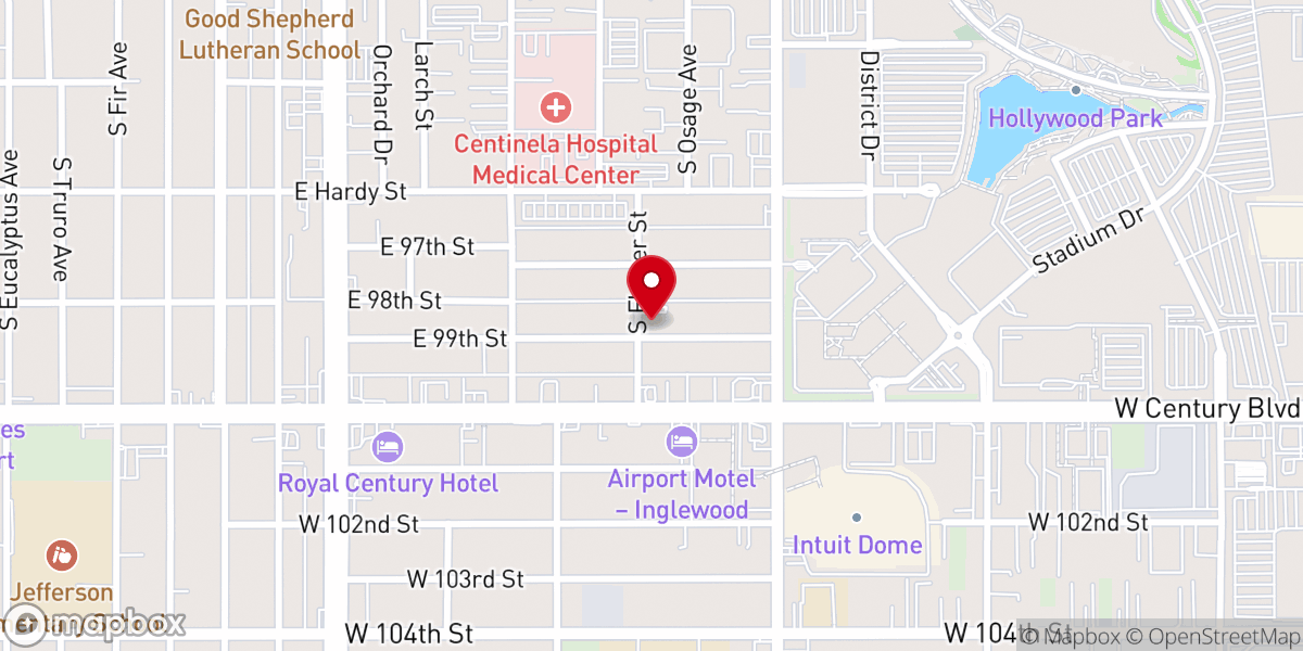 Map showing location of Greater New Bethel Baptist Church