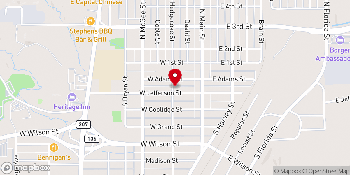 Map showing location of Trinity Lutheran Church
