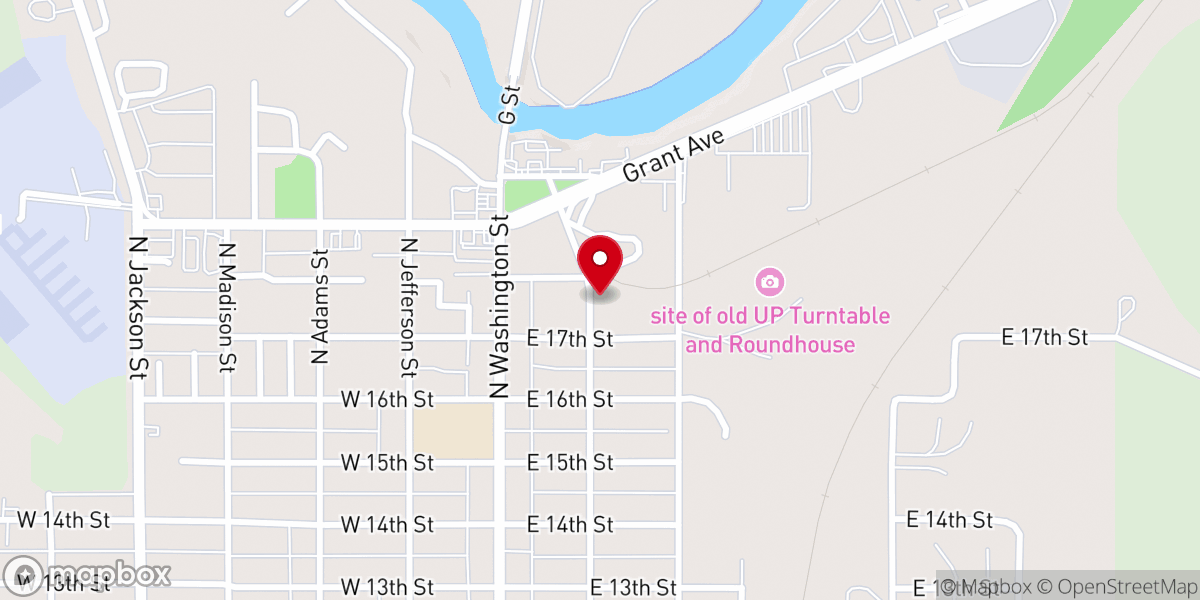 Map showing location of Church of All Nations 1219 N Franklin St. Junction city, KS 66441.