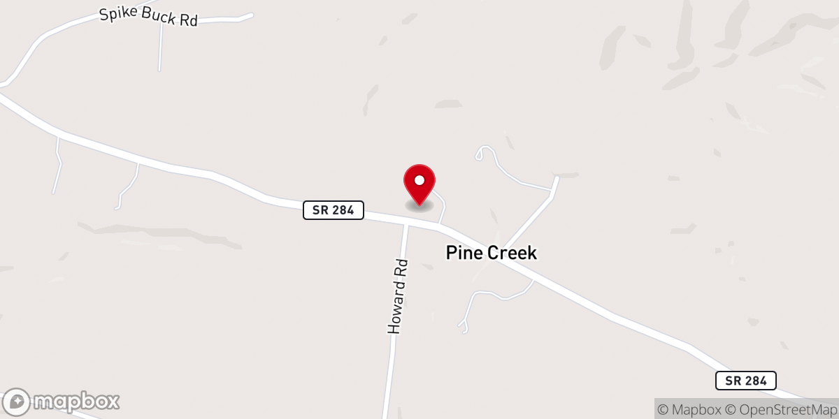 Map showing location of Piney Church of Christ