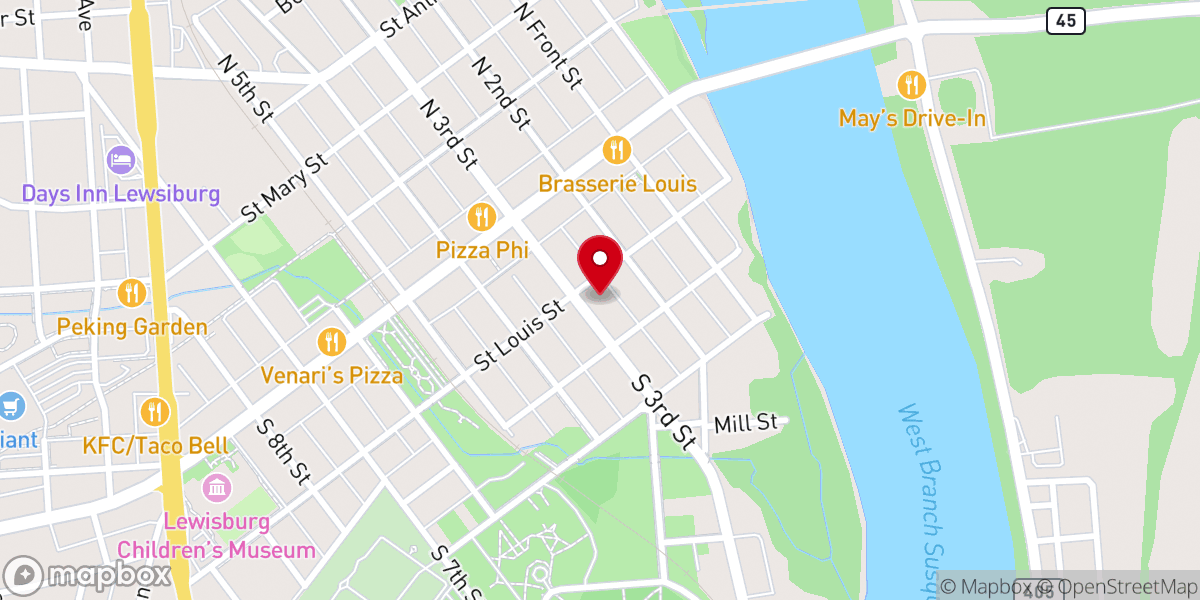 Map showing location of Christ Evangelical Lutheran Church