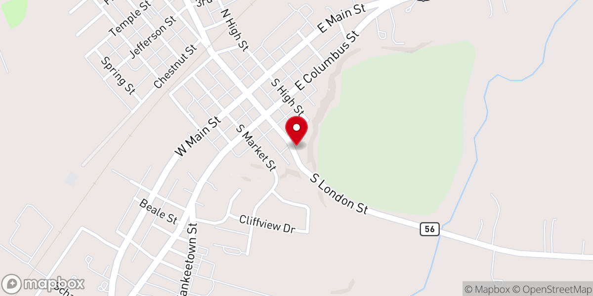 Map showing location of Mount Sterling United Methodist Church