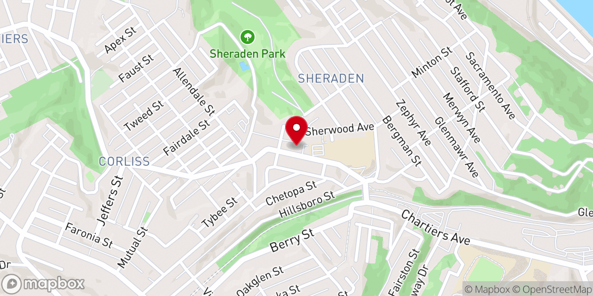 Map showing location of Sheraden United Methodist Church