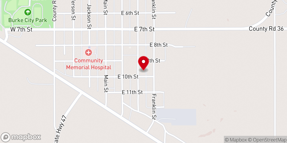 Map showing location of Sacred Heart Catholic Church