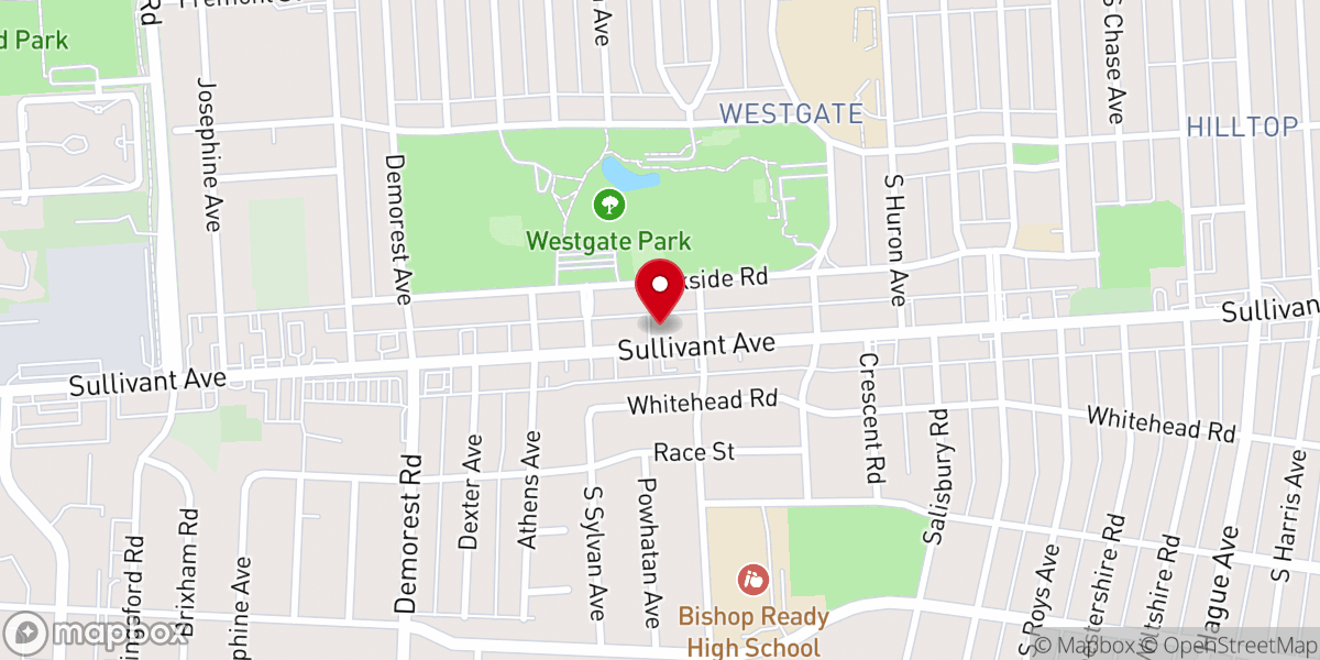 Map showing location of West Hill Church of Christ