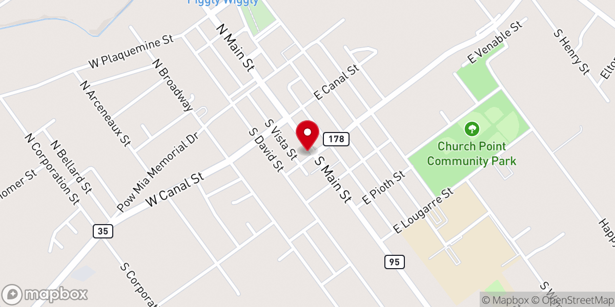 Map showing location of Church Point