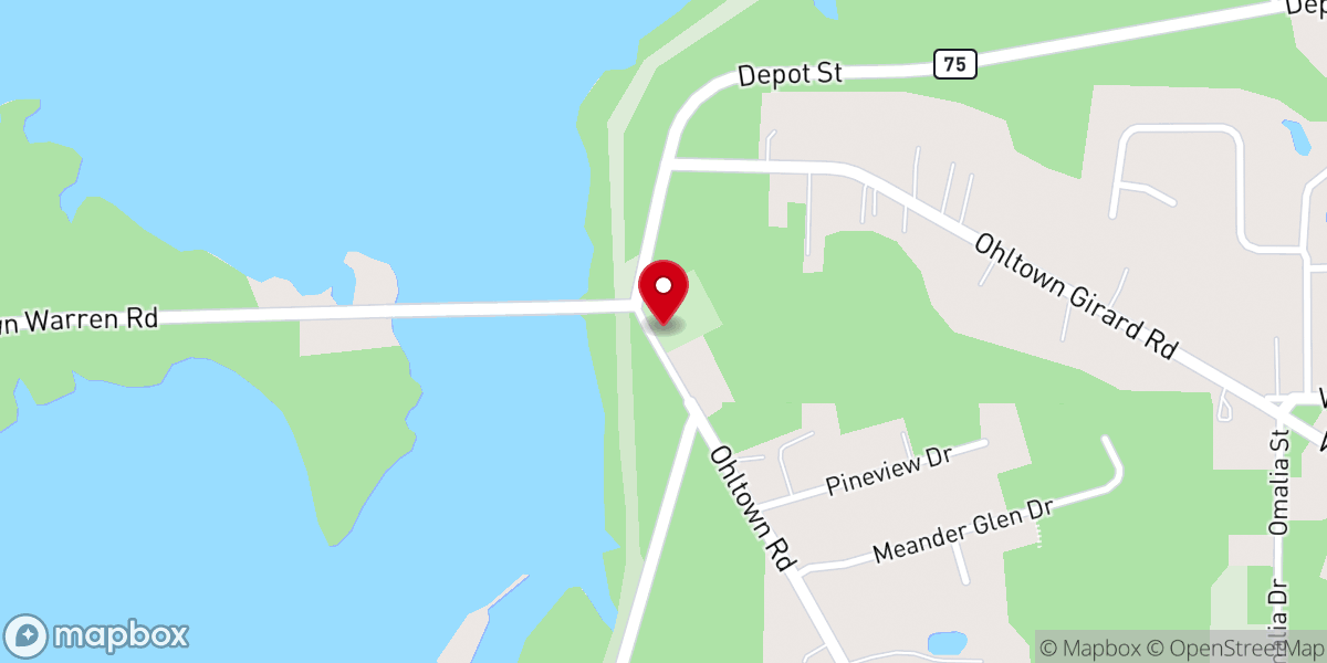 Map showing location of Ohltown United Methodist Church