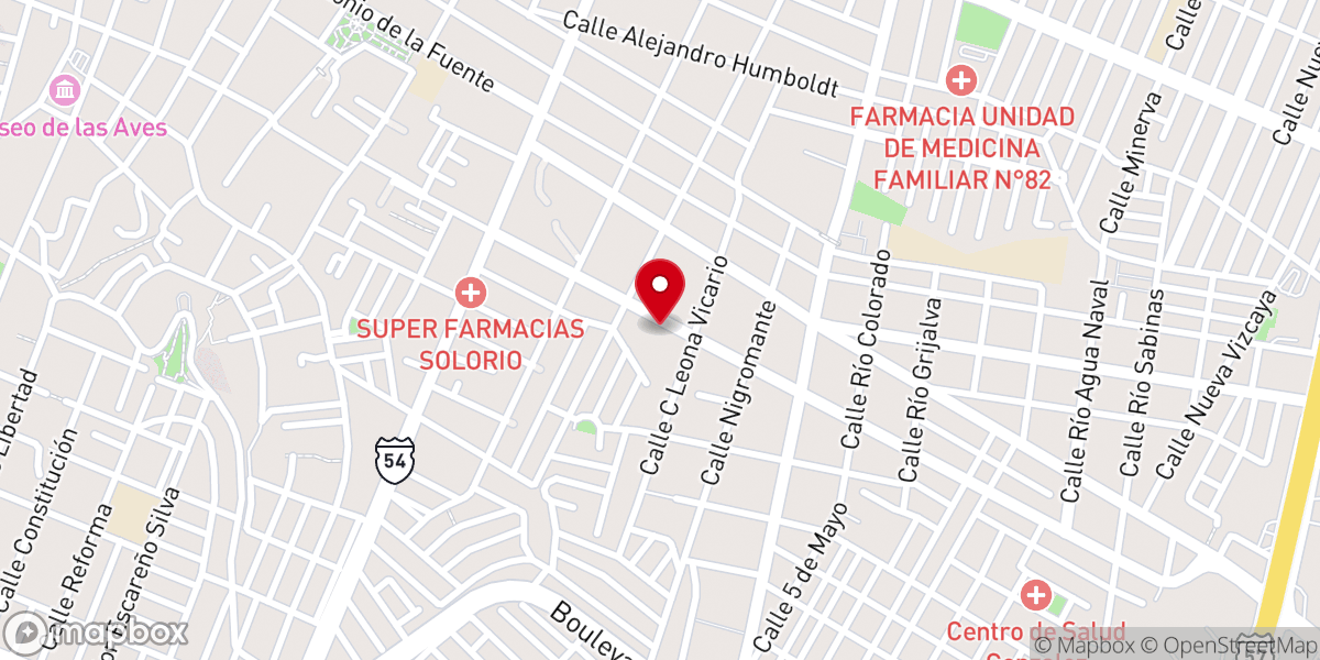 Map showing location of Iglesia Berea Saltillo